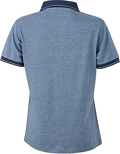 Womens polo T-shirt James Nicholson, light blue/dark blue, L