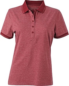 Womens polo T-shirt James Nicholson, red/dark red, L