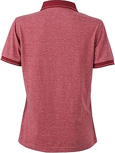 Womens polo T-shirt James Nicholson, red/dark red, L
