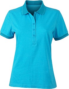 Womens polo T-shirt James Nicholson, tuquise/dark turquise, L
