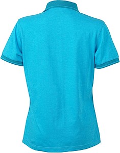 Womens polo T-shirt James Nicholson, tuquise/dark turquise, L