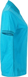 Womens polo T-shirt James Nicholson, tuquise/dark turquise, L
