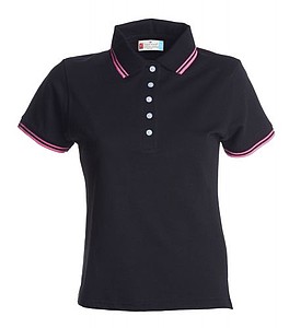 Womens polo T-shirt PAYPER SKIPPER LADY, black/pink, XL
