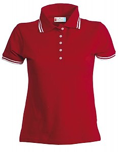 Womens polo T-shirt PAYPER SKIPPER LADY, red/white, M