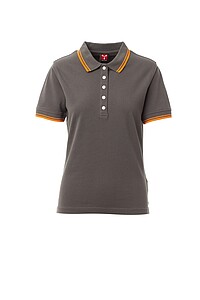 Womens polo T-shirt PAYPER SKIPPER LADY, smoke grey/orange, S