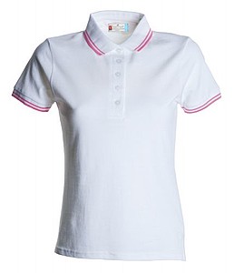 Womens polo T-shirt PAYPER SKIPPER LADY, white/neon pink, XL