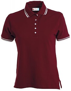 Womens polo T-shirt PAYPER SKIPPER LADY, wine/white, XL