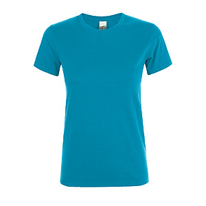 WOMENS ROUND COLLAR T-SHIRT REGENT WOMEN, AQUA, M