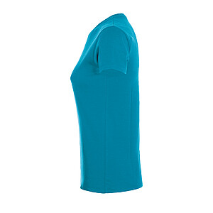 WOMENS ROUND COLLAR T-SHIRT REGENT WOMEN, AQUA, S