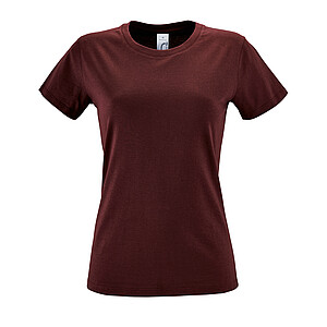 WOMENS ROUND COLLAR T-SHIRT REGENT WOMEN, BURGUNDY, L