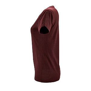 WOMENS ROUND COLLAR T-SHIRT REGENT WOMEN, BURGUNDY, L