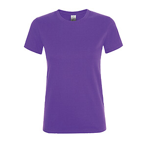 WOMENS ROUND COLLAR T-SHIRT REGENT WOMEN, DARK PURPLE, L