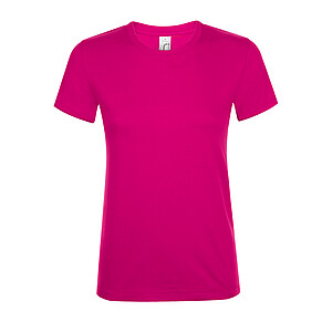 WOMENS ROUND COLLAR T-SHIRT REGENT WOMEN, FUCHSIA, L