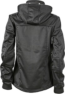 Womens softshell jacket JAMES & NICHOLSON, black/black/white, 2XL