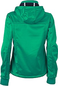 Womens softshell jacket JAMES & NICHOLSON, irish green/navy/white, 2XL