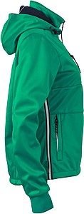 Womens softshell jacket JAMES & NICHOLSON, irish green/navy/white, 2XL