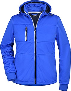 Womens softshell jacket JAMES & NICHOLSON, nautic blue/navy/white, 2XL