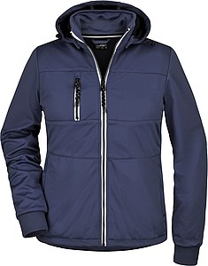 Womens softshell jacket JAMES & NICHOLSON, navy/navy/white, S