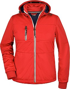 Womens softshell jacket JAMES & NICHOLSON, red/navy/white, L