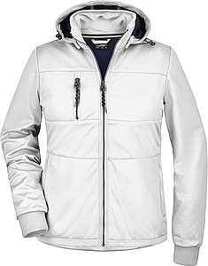 Womens softshell jacket JAMES & NICHOLSON, white/white/navy, 2XL