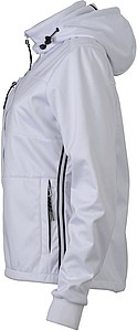 Womens softshell jacket JAMES & NICHOLSON, white/white/navy, L