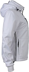 Womens softshell jacket JAMES & NICHOLSON, white/white/navy, L