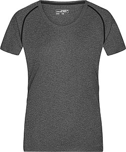 Womens sports T-shirt James Nicholson, grey melange/black, XL