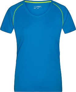 Womens sports T-shirt James Nicholson, light blue/yellow, XS