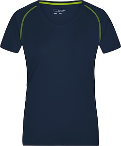 Womens sports T-shirt James Nicholson, navy/yellow, XS