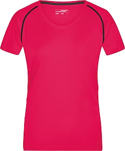 Womens sports T-shirt James Nicholson, pink/black, XS
