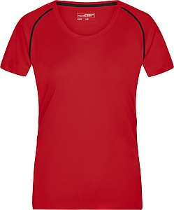 Womens sports T-shirt James Nicholson, red/black, XS