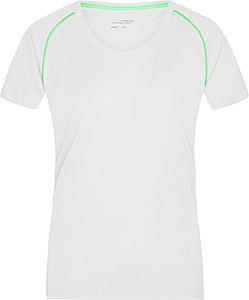 Womens sports T-shirt James Nicholson, white/green, XS