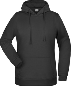 Womens sweatshirt with hoodie James Nicholson, black, 3XL