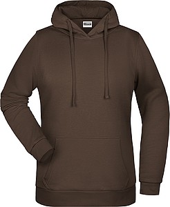 Womens sweatshirt with hoodie James Nicholson, brown, XS