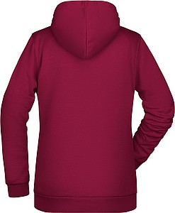 Womens sweatshirt with hoodie James Nicholson, burgundy, XS