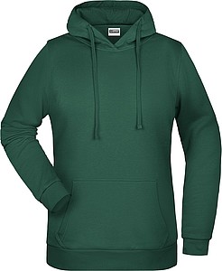 Womens sweatshirt with hoodie James Nicholson, dark green, 3XL