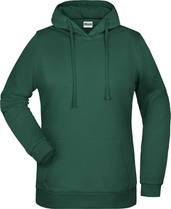 Womens sweatshirt with hoodie James Nicholson, dark green, XXL