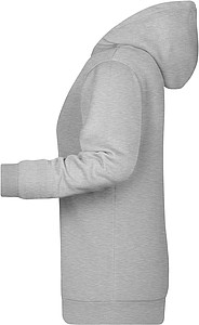 Womens sweatshirt with hoodie James Nicholson, dark grey melange, 3XL