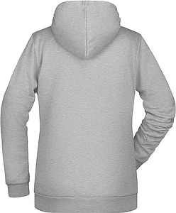 Womens sweatshirt with hoodie James Nicholson, dark grey melange, 3XL
