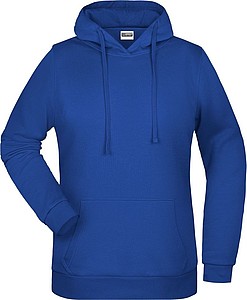 Womens sweatshirt with hoodie James Nicholson, dark royal blue, XS
