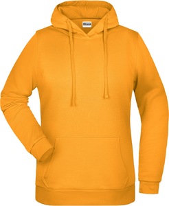Womens sweatshirt with hoodie James Nicholson, dark yellow, 3XL