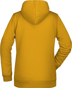 Womens sweatshirt with hoodie James Nicholson, dark yellow, XXL