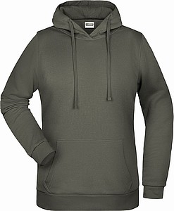 Womens sweatshirt with hoodie James Nicholson, grey, XS