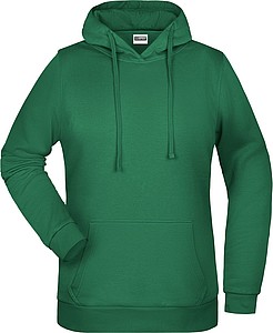 Womens sweatshirt with hoodie James Nicholson, light green, XS