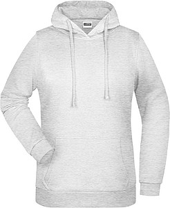 Womens sweatshirt with hoodie James Nicholson, light grey melange, XS