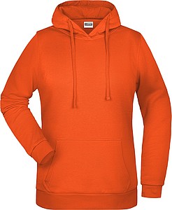 Womens sweatshirt with hoodie James Nicholson, orange, XXL