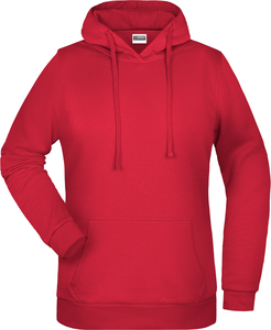 Womens sweatshirt with hoodie James Nicholson, red, XXL