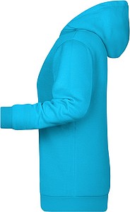 Womens sweatshirt with hoodie James Nicholson, turquise, XL