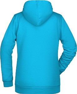Womens sweatshirt with hoodie James Nicholson, turquise, XL