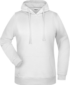 Womens sweatshirt with hoodie James Nicholson, white, S